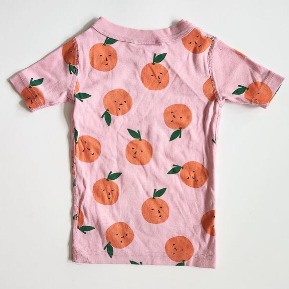 Hanna Andersson Short John Pajama Top Orange-Y In Pink Size 3 | 90 cm - Picture 2 of 7